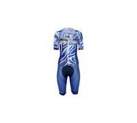 Combinaison trifonction ironman x santini championnat du monde nice 2024 bleu blanc