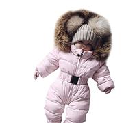 -Combinaison-vêtements de bébé-avec capuche-veste-combinaison de neige-manteau bébé-combinaison de jeu-chaud-manteau & veste veste de ski 152, Rose, 9-12 mois