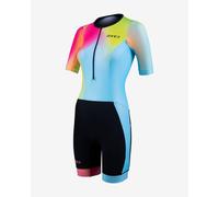 Combinaison Zone3 Activate+ manche courte bleu jaune rose femme - M