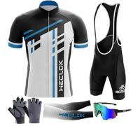 Combinaisons de Cyclisme Hommes Ensemble Maillot Cycliste à Manches Courtes Maillot Cycliste Respirant，Ensemble de Maillots de Cyclisme Le Plus récent 2024+9D Gel Seat Padding Shorts (TYP-10,5XL)