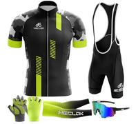 Combinaisons de Cyclisme Hommes Ensemble Maillot Cycliste à Manches Courtes Maillot Cycliste Respirant,Ensemble de Maillots de Cyclisme Le Plus récent 2024+9D Gel Seat Padding Shorts (TYP-13,M)