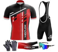 Combinaisons de Cyclisme Hommes Ensemble Maillot Cycliste à Manches Courtes Maillot Cycliste Respirant,Ensemble de Maillots de Cyclisme Le Plus récent 2024+9D Gel Seat Padding Shorts (TYP-9,4XL)