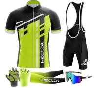 Combinaisons de Cyclisme Hommes Ensemble Maillot Cycliste à Manches Courtes Maillot Cycliste Respirant,Ensemble de Maillots de Cyclisme Le Plus récent 2024+9D Gel Seat Padding Shorts (TYP-8,S)