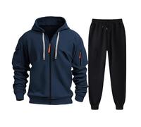 Combinaisons de gymnastique Hommes Polaire Respirant Hoodies Et Pantalons Jogging Gym Fitness Complets Deux Pièces Léger Casual Ensemble Suivi Avec Poches Y2k Complet Hommes Manches Longues, H, XXL
