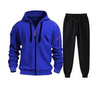 Combinaisons de gymnastique Hommes Polaire Respirant Hoodies Et Pantalons Jogging Gym Fitness Complets Deux Pièces Léger Casual Ensemble Suivi Avec Poches Y2k Complet Hommes Manches Longues, B, L