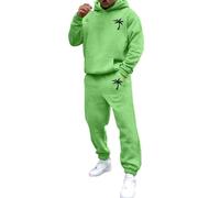 Combinaisons de gymnastique Hommes Polaire Respirant Hoodies Et Pantalons Jogging Gym Fitness Complets Deux Pièces Léger Casual Ensemble Suivi Avec Poches Y2k Complet Hommes Manches Longues, vert, M