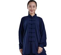 Combinaisons de Kung Fu Tai Chi, Tenue de Tai Chi Kung Fu for Homme en Soie et Coton, Noir et Bleu, Taille XS à 4XL(Blue,XXL-3XL)