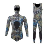 Combinaisons De PlongéE Combinaison de plongée 3 mm à Manches Longues et Capuche, 2 pièces en néoprène Submersible for Hommes, Garde au Chaud, Combinaisons imperméables(3MM3,S 46-55KG)