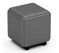 Combinaisons de tabourets Magic Cube 5 en 1 poufs gigognes avec siège en cuir PU, cadre et roues en acier au carbone, chaise de salle à manger empilable (taille: 45x45x45 cm, couleur: gris) Decoration