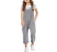 Combinaisons décontractées sans manches pour filles, bretelles spaghetti, combinaisons amples, pantalons longs avec, combinaison 1 pièce bébé 80 garçon, gris, 12-13 ans