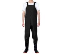 Combinaisons élégantes pour homme - Bottes de pêche - Pantalon de pêche avec bretelles - Cuissardes respirantes - Démarrez votre costume de moteurs, Noir , 38 cm