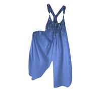 Combinaisons Et Combishorts Femme 2024 Mode Salopette Coton Lin Ete Fluide Combishort Décontractée LâChe Jumpsuit sans Manches