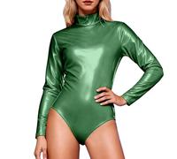 Combinaisons Et Combishorts Femme- Justaucorps De Danse éLéGant à Col Montant Et Manches Longues La Gymnastique Et Les Spectacles