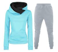 Combinaisons Femme Complet 2 Pièces Élastique Confortables Combinaisons De Gymnastique Décontracté Jogging Sport Sweat À Capuche Et Pantalon De Gymnastique Hiver Complets Salopettes Gym Jogging Yoga