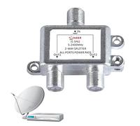 Combinateur De Signaux Satellite - Porte À 2 Voies, Diviseur Coaxial | Boîtier Léger Et Compact En Zinc, Connecteur De Type F, Isolation Haute Faible Perte 5-2400 MHz, Commutateur Cav