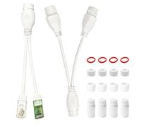 Combinateur et Répartiteur PoE Étanche, Adaptateur PoE pour 2 Caméras IP via 1 Seul Câble Ethernet, Plug & Play, Compatible PoE Switch Injecteur et Caméras Surveillance Extérieur, Simplifie Câblage Ré