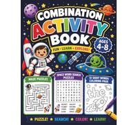 Combination Activity Book: Maze Puzzles, Space Word Search Puzzles & 51 Sight Words Coloring Pages for Kids Ages 4-8