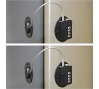 Combination Fridge Lock For Baby And Child Protection,Easy Installation,No Tools Needed Or Drilling,Cabinet Drawer Lock,Security Lock (2 Pieces,Black)