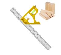 Combination Square, Straight Machinist Squares, 11.81 Inches Multifunctional Woodworking Tool & Versatile Use, Carpentry Measuring Gauge for Home Improvement, Door Installation, Construction Projects