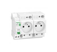 Combiné + 2 prises de courant XE Resi9 - 1P+T - 16 A - Embrochable