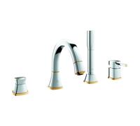 Combiné 4 trous pour baignoire Grandera de Grohe, saillie 214mm, montage sur bord de baignoire, 29418IG0, Couleur: Chrome / Or