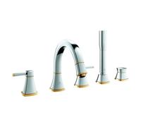 Combiné 5 trous pour baignoire Grandera de Grohe, saillie 214mm, montage sur bord de baignoire, 29415IG0, Couleur: Chrome / Or