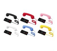 Combiné de bureau rétro pour iPhone avec connexion de type C prenant en charge le fonctionnement Plug-and-Play et voix naturelle (Bleu (type C)