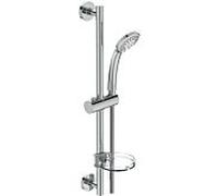 Ideal Standard - Barre de douche Idealrain B9503AA 60 cm, douchette Ø80 mm 3 fonctions, chromée