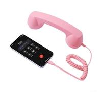 Combiné de téléphone filaire de style rétro avec connecteur de type C offrant une manipulation confortable et une voix claire pour une communication efficace (rose)