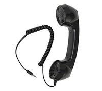 Combiné de Téléphone Portable Vintage Style Ancien avec Prise Téléphonique Filaire et Microphone Récepteur de Téléphone Portable Multifonctionnel 3,5 Mm pour Smartphones et (Noir)