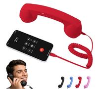 Combiné de téléphone rétro, combiné de téléphone pour iPhone et Android, récepteur de téléphone ancienne avec bouton d'accepter/raccrocher, récepteur de poignée fixe vintage pour téléphone portable