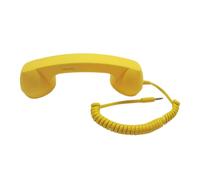 Combiné de téléphone rétro confortable et élégant multifonction classique avec écouteurs filaires (jaune)