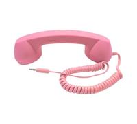 Combiné de téléphone rétro confortable et élégant multifonction classique avec écouteurs filaires pour téléphones portables (rose)