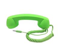 Combiné de téléphone rétro confortable et élégant multifonction classique avec écouteurs filaires (vert)
