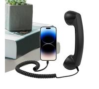 Combiné de téléphone rétro de type C avec microphone | Adaptateur téléphone portable vers ligne fixe | Pour bureau, voyage, cuisine, chevet, salle de bain, lit, bureau, salon, école, hôpital