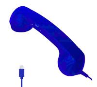 Combiné de téléphone rétro de type C, avec poignée de téléphone fixe de style rétro, combiné portable pour téléphones portables avec microphone pour bureau, bureau, hôpital, pour parents âgés - Bleu