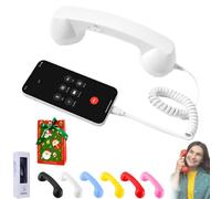 Combiné de téléphone rétro, nouveau combiné téléphonique vintage 2026 avec microphone et haut-parleur, type-c pour téléphone portable, pour vidéoconférences, appels, réunions (blanc)