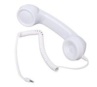 Combiné de téléphone rétro, téléphone Multifonction Filaire résistant aux radiations, récepteur de poignée de téléphone Portable pour téléphones Mobiles et Ordinateurs (Blanche)