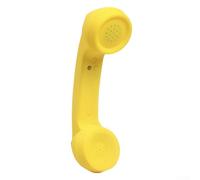 Combiné de téléphone sans fil rétro compatible avec récepteur d'appel avec design anti-rayonnement pour un son clair et une fonctionnalité microphone externe (jaune)