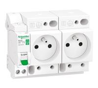 Combiné disjoncteur + double prise de courant embrochables XE SCHNEIDER