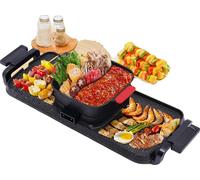 Combiné Hot Pot Grill, Double zone de cuisson, Température réglable, Facile à nettoyer