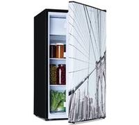 KLARSTEIN CoolArt - Combiné réfrigérateur-congélateur, réfrigérateur avec 2 niveaux de refroidissement, façade design, thermostat avec 5 niveaux, 0 à 10 ° C, capacité 79 litres - design grande ville