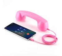 Combiné rétro pour téléphone portable, tablette, PC, prise jack 3,5 mm | Microphone intégré, prise en main ergonomique, construction ABS, 23 × 7 × 6 cm, noir, blanc, rouge, style vintage