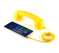 Combiné rétro pour téléphone portable, tablette, PC, prise jack 3,5 mm | Microphone intégré, prise en main ergonomique, construction ABS, 23 × 7 × 6 cm, noir, blanc, rouge, style vintage