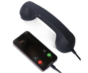 Combiné rétro USB-C pour smartphone avec facteur de forme téléphonique traditionnel et normes de connectivité modernes (noir)