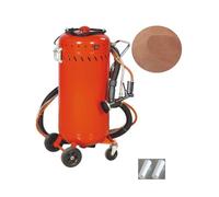 Combiné Sableuse Aspirateur mobile 106L intérieur extérieur + 4 Buses 7mm + Sac 25kgs d'Abrasif Garnet Mesh 200A+