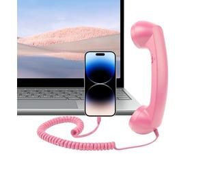 Combiné Téléphone Rétro | ABS 20x6x3cm Récepteur Filaire Type-C Avec Microphone Intégré | Accessoire Mobile Cordon, Prise Confort Vintage Pour Appels | Maison Cuisine Salon Chevet Bureau École Hôpital