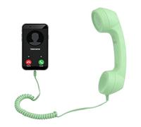 Combiné Téléphonique 3,5 Mm, Récepteur de Téléphone Portable Vintage, Microphone, Haut-Parleur, avec Adaptateur 3,5 Mm vers USB C, combiné Rétro pour Téléphone Portable (Green)