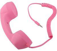 Combiné Téléphonique 3,5 Mm,Récepteur de Téléphone Portable Vintage,Microphone,Haut-Parleur,avec Adaptateur 3,5 Mm vers USB C,combiné Rétro pour Téléphone Portable (Rosa).[U183]