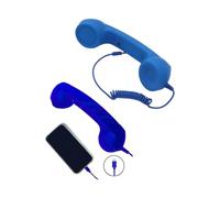 Combiné téléphonique Filaire rétro Sonne avec rétro, Blue | Une unité de type C et une unité de 3, 5 mm, forme de récepteur de ligne fixe rétro, le colis exclut l ' équipement de